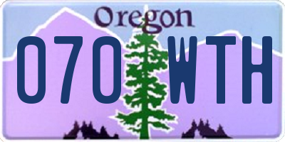 OR license plate 070WTH