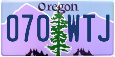 OR license plate 070WTJ