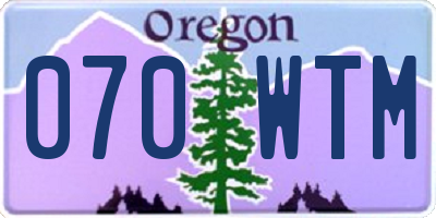 OR license plate 070WTM