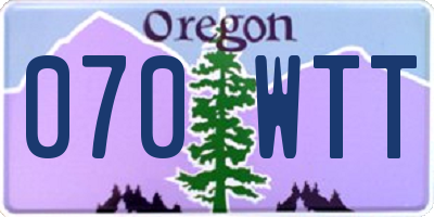 OR license plate 070WTT