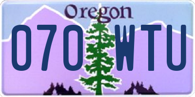 OR license plate 070WTU