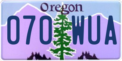 OR license plate 070WUA