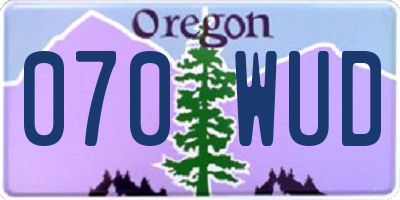 OR license plate 070WUD