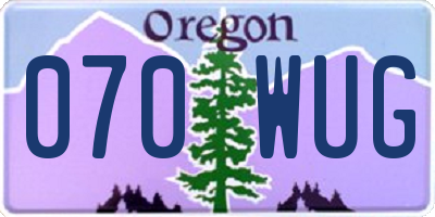 OR license plate 070WUG