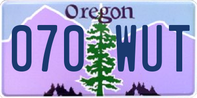 OR license plate 070WUT