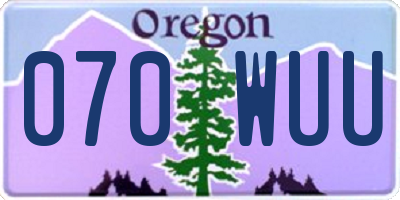 OR license plate 070WUU