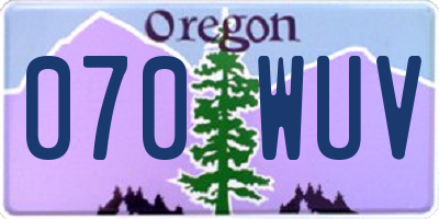 OR license plate 070WUV