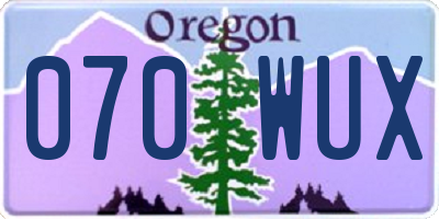 OR license plate 070WUX