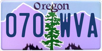 OR license plate 070WVA