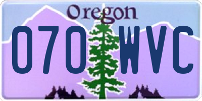 OR license plate 070WVC