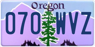 OR license plate 070WVZ