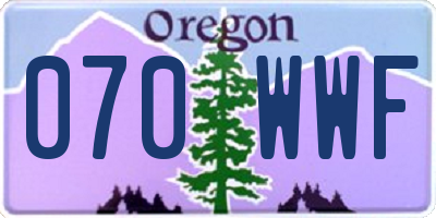 OR license plate 070WWF