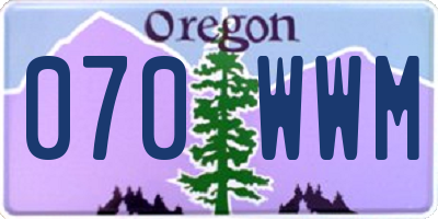 OR license plate 070WWM
