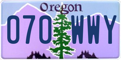 OR license plate 070WWY