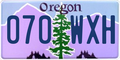 OR license plate 070WXH