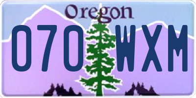 OR license plate 070WXM