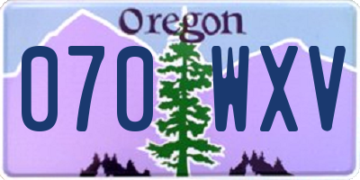 OR license plate 070WXV