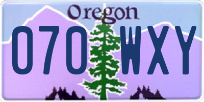 OR license plate 070WXY