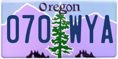 OR license plate 070WYA