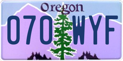 OR license plate 070WYF