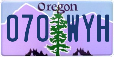 OR license plate 070WYH