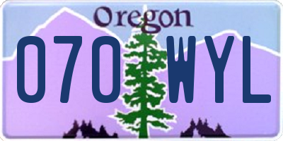 OR license plate 070WYL