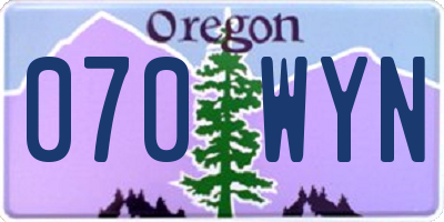 OR license plate 070WYN