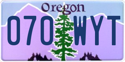 OR license plate 070WYT