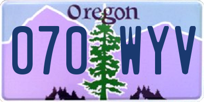OR license plate 070WYV