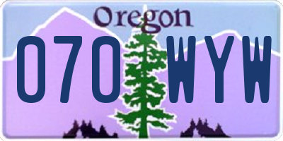 OR license plate 070WYW