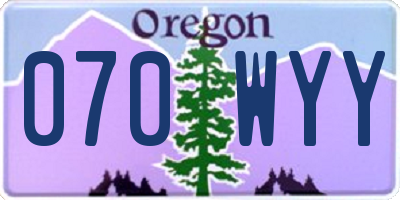 OR license plate 070WYY