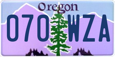 OR license plate 070WZA