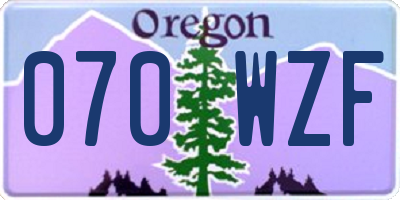 OR license plate 070WZF