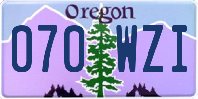 OR license plate 070WZI