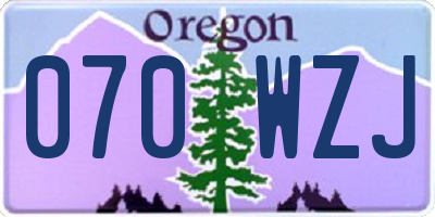 OR license plate 070WZJ