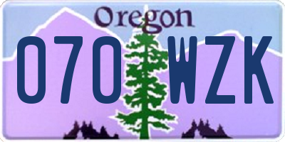 OR license plate 070WZK