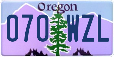 OR license plate 070WZL