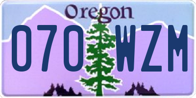 OR license plate 070WZM