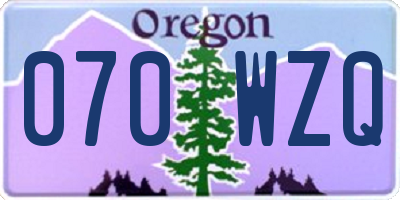 OR license plate 070WZQ