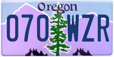 OR license plate 070WZR