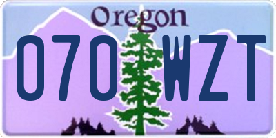 OR license plate 070WZT