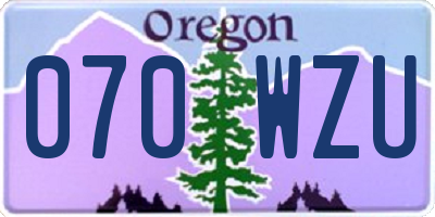 OR license plate 070WZU