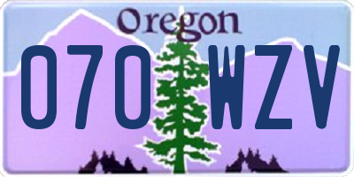 OR license plate 070WZV