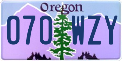 OR license plate 070WZY