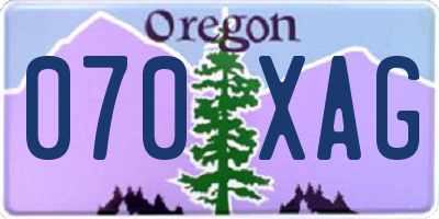 OR license plate 070XAG
