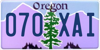 OR license plate 070XAI