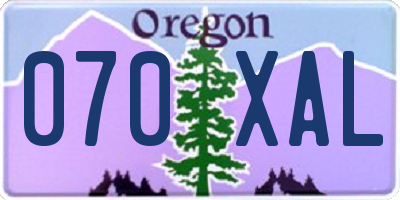 OR license plate 070XAL