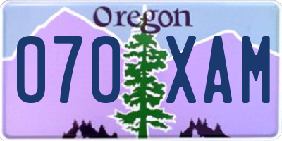 OR license plate 070XAM
