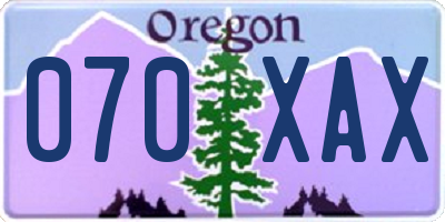OR license plate 070XAX