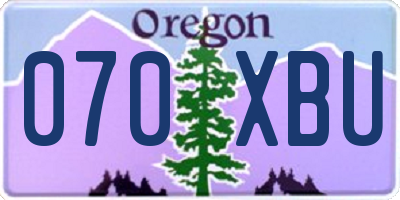 OR license plate 070XBU